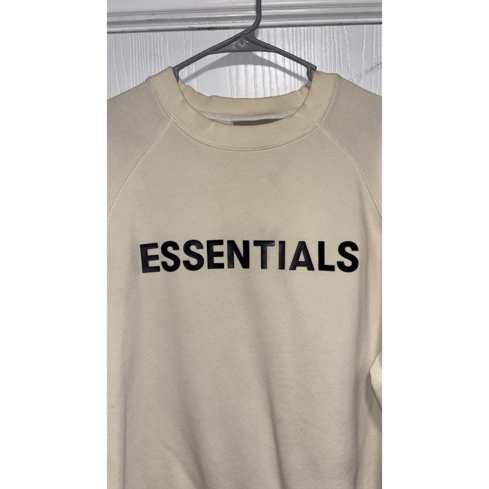 Essentials Fear of God Beige Logo Crewneck Pullover Sweatshirt Mens Medium